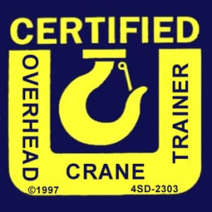 Certified Overhead Crane Trainer Hard Hat Decal